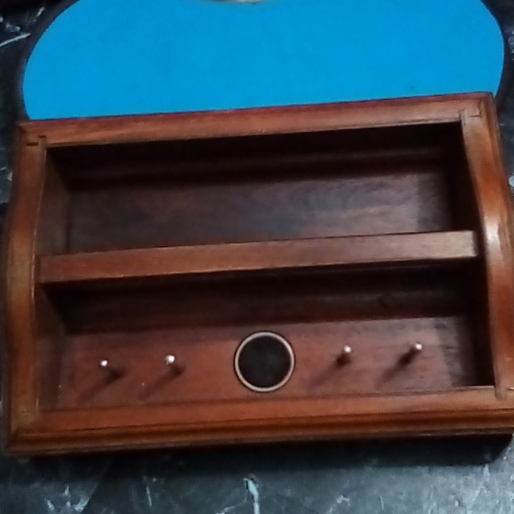 Vintage sewing oak ? tray with carrying handle . - Picture 1 of 2